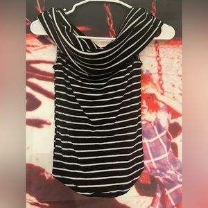 Free People striped cowl neck top